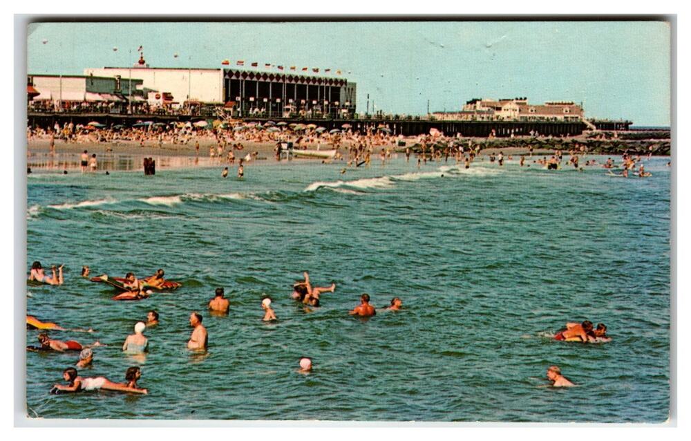 Ocean City New Jersey Beach Boardwalk 1973 Postcard Plastichrome